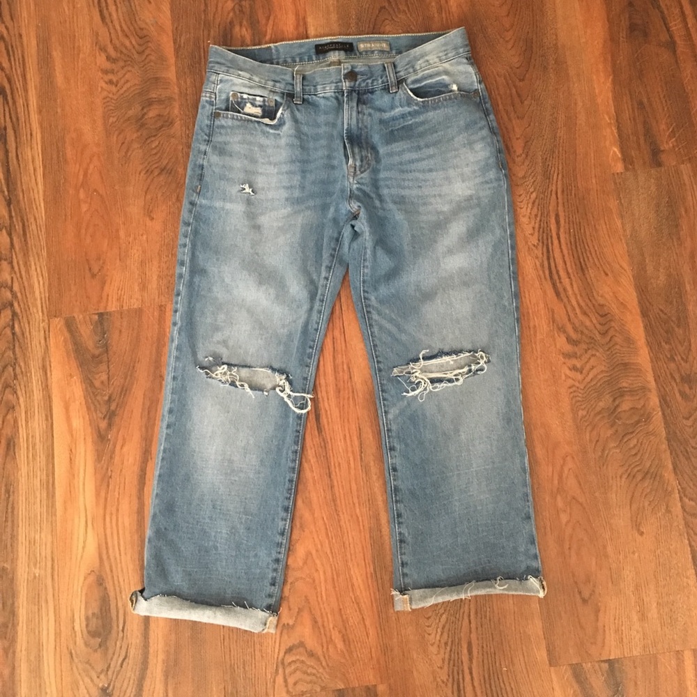 Aeropostale Distressed Straight Jeans Cropped
